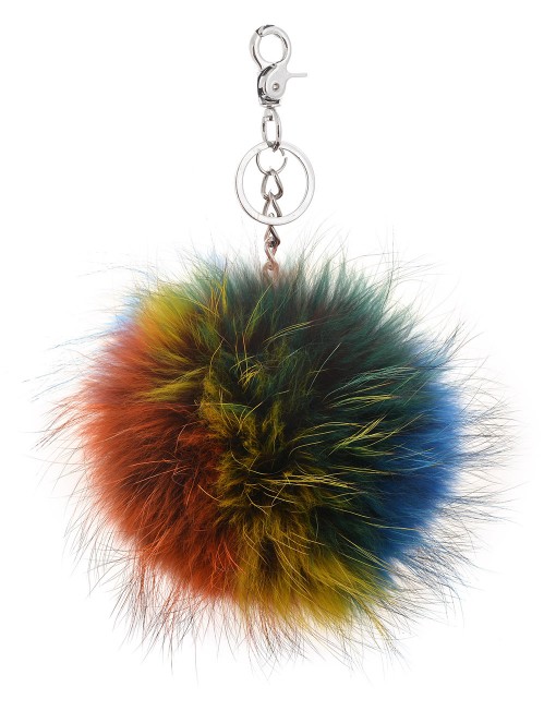 Multi Colour Fur Keyring