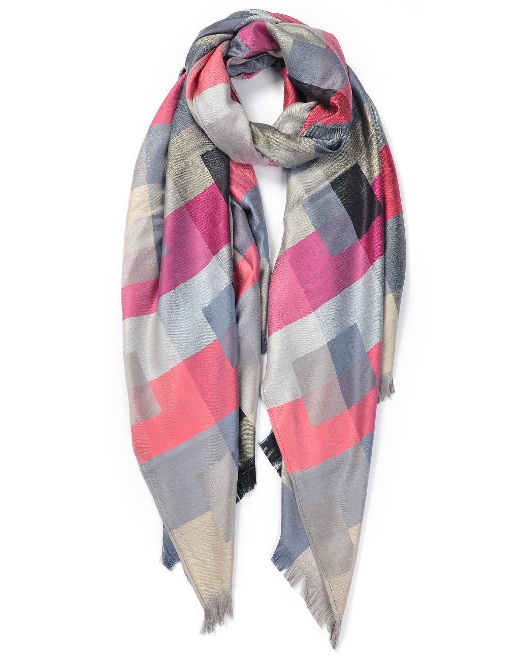 Cool Grids Patterned Printed Scarf - Luxe Wholesale
