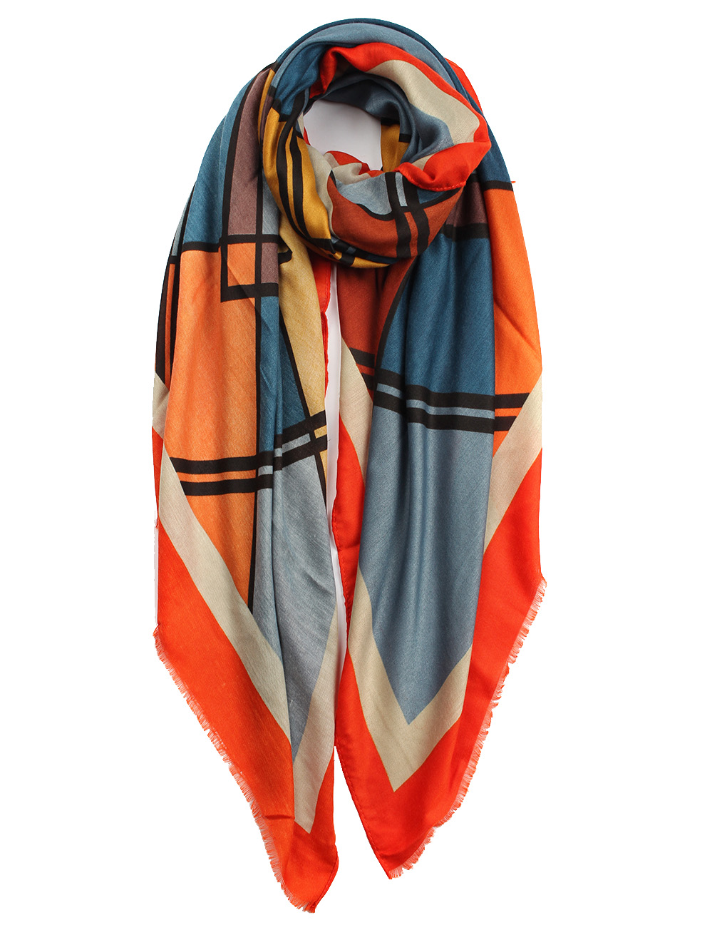 Artistic Drawing Print Scarf - Luxe Wholesale