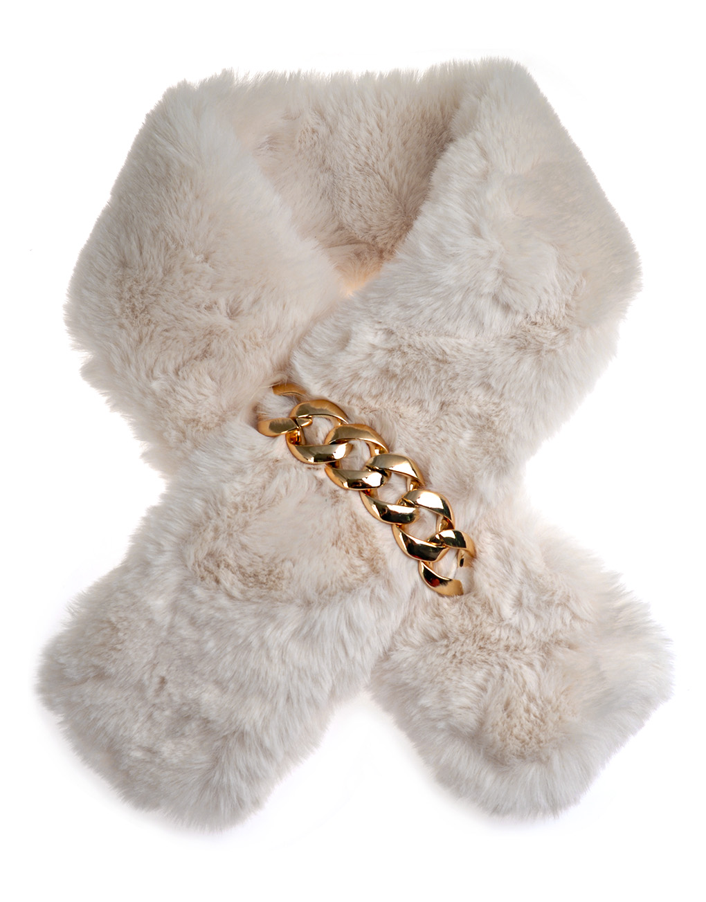 Fur Collar with Gold Chain